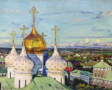  Yuon Pintura Art%c3%adstica - cúpulas golondrinas asunción catedral de la trinidad sergio lavra Konstantin Yuon